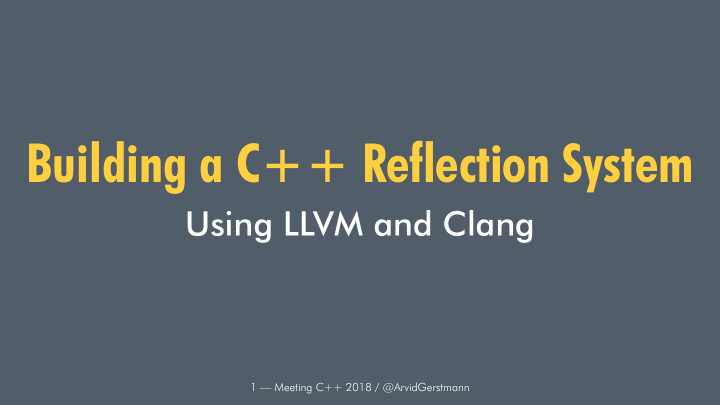building a c reflection system