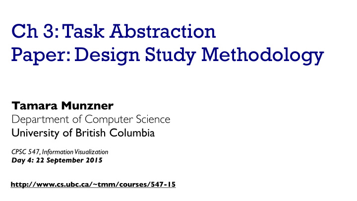 ch 3 task abstraction paper design study methodology