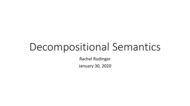 decompositional semantics