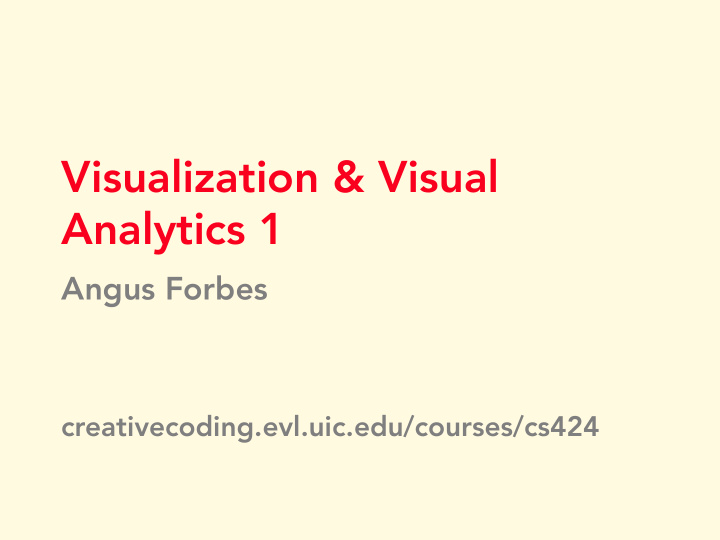 visualization visual analytics 1