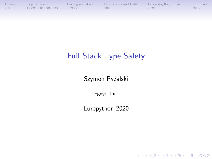 full stack type safety