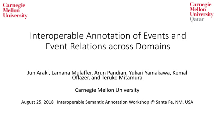 event relations across domains