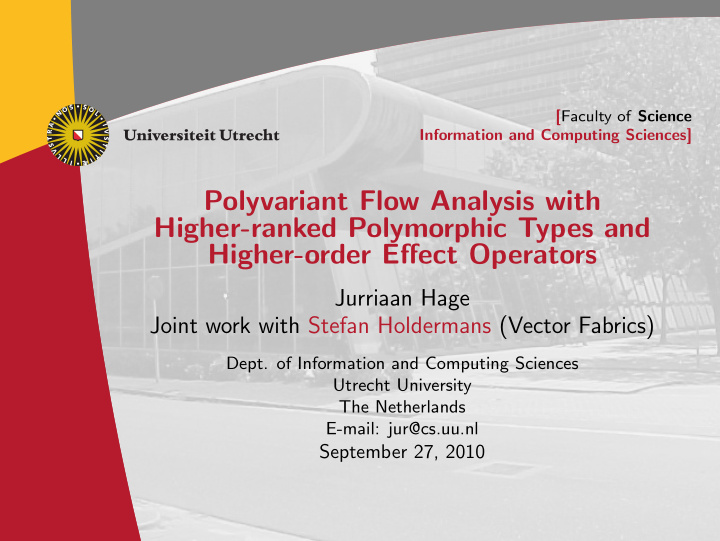 polyvariant flow analysis with higher ranked polymorphic