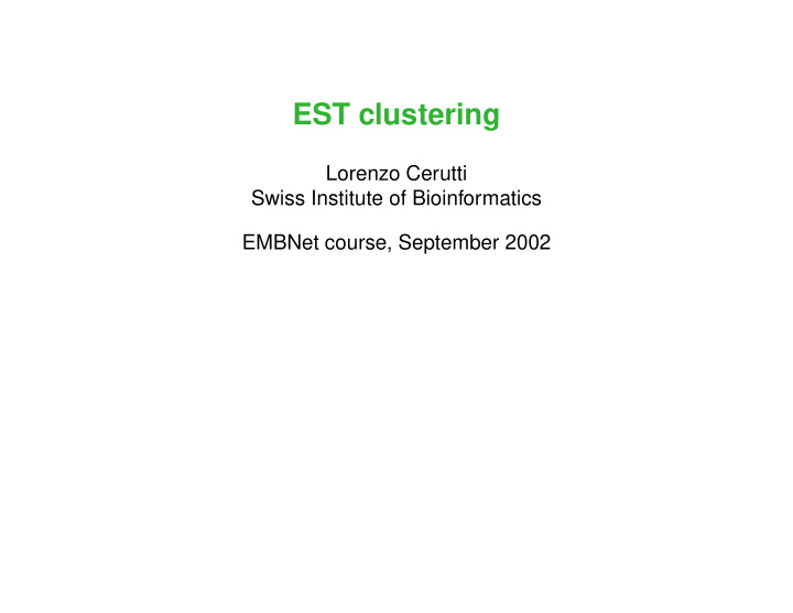 est clustering