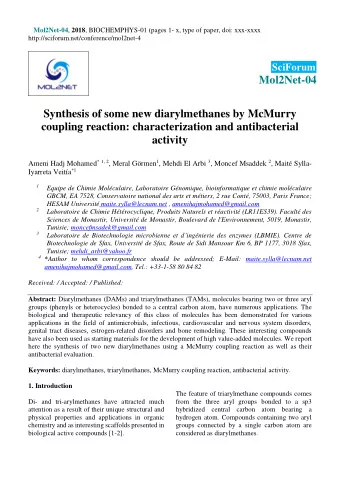 Mol2Net-04  Synthesis of some new diarylmethanes by McMurry  coupling reaction: characterization