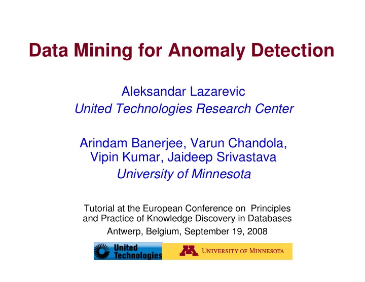 data mining for anomaly detection