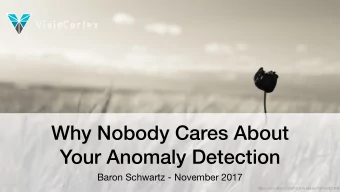 Why Nobody Cares About   Your Anomaly Detection  Baron Schwartz - November 2017  @xaprb