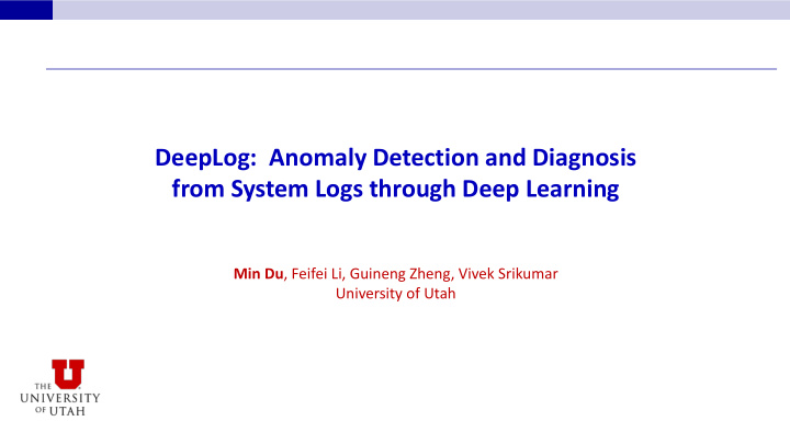 from system logs through deep learning