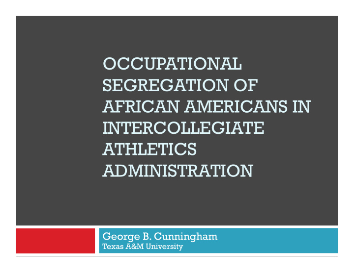 occupational segregation of african americans in