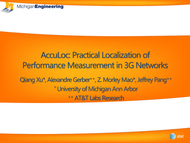 performance measurement in 3g networks