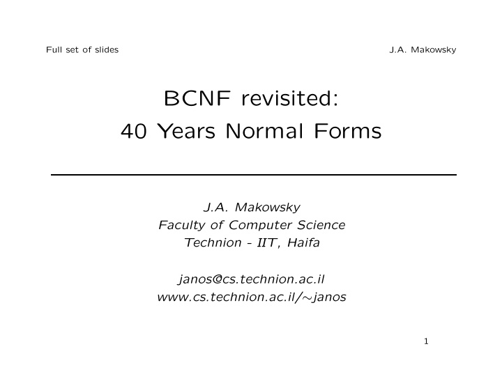 bcnf revisited 40 years normal forms