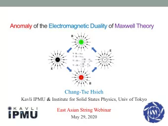 Anomaly of the Electromagnetic Duality of Maxwell Theory  $  N  #    +  #  S  $  Chang-Tse Hsieh