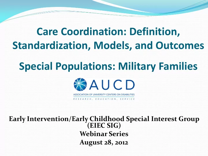 care coordination definition standardization models and