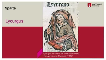 Lycurgus  Note to user: Replace this image with your own.  Lycurgus as one of the Seven Wise Men