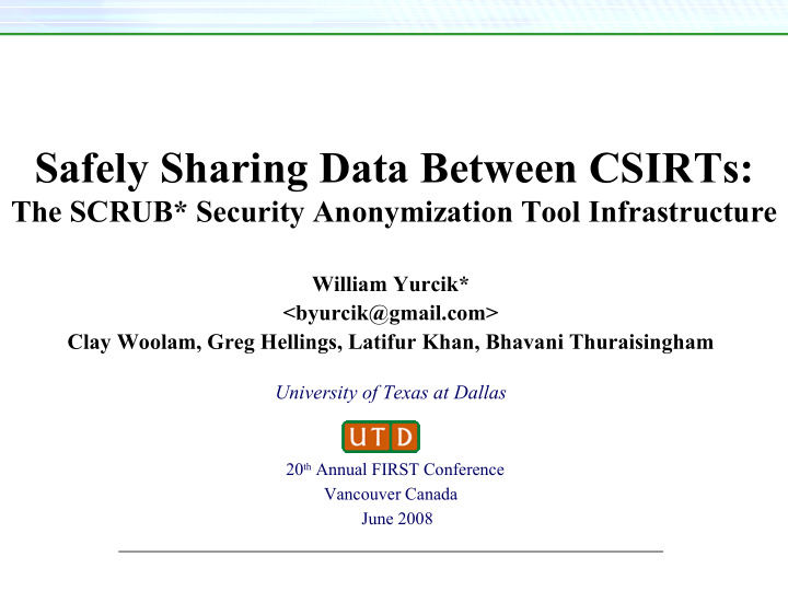 safely sharing data between csirts the scrub security