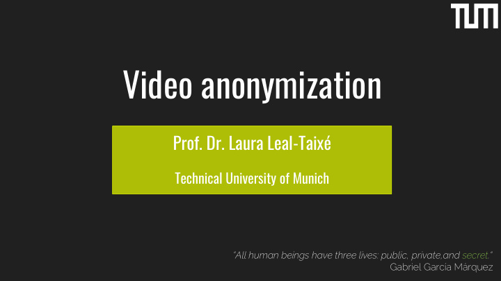video anonymization