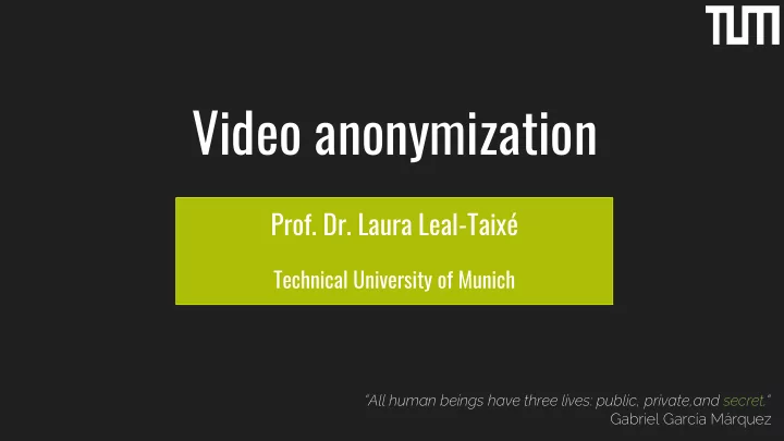 video anonymization
