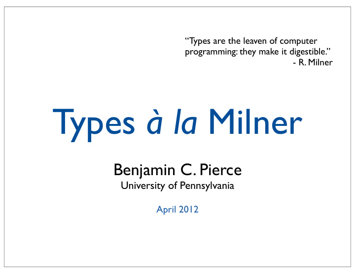 types la milner