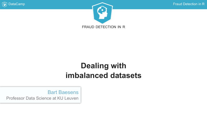dealing with imbalanced datasets