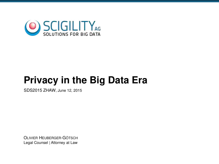 privacy in the big data era