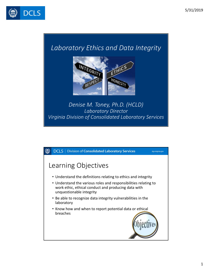 laboratory ethics and data integrity