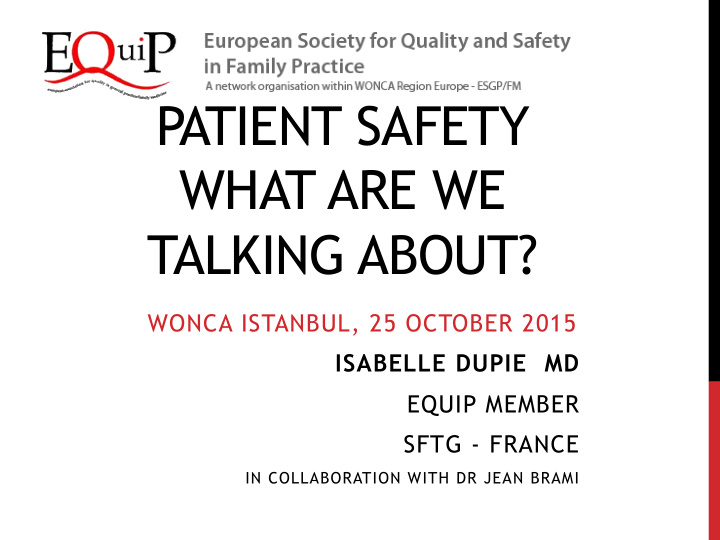 patient safety what are we talking about