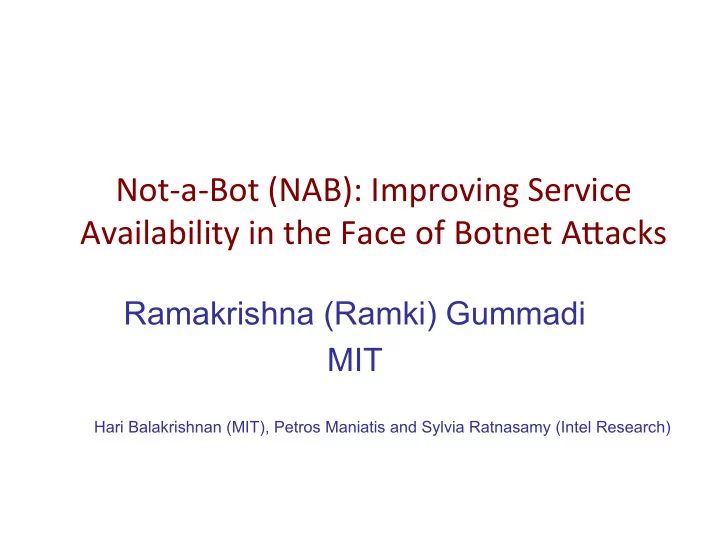not a bot nab improving service availability in the face