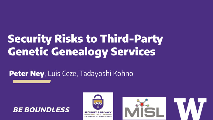 security risks to third party genetic genealogy services