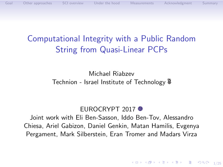 computational integrity with a public random string from