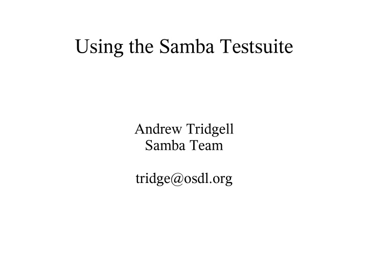 using the samba testsuite