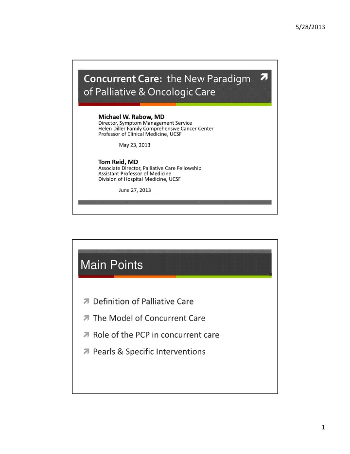 main points