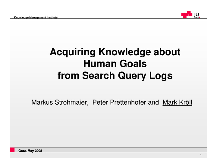 acquiring knowledge about human goals from search query