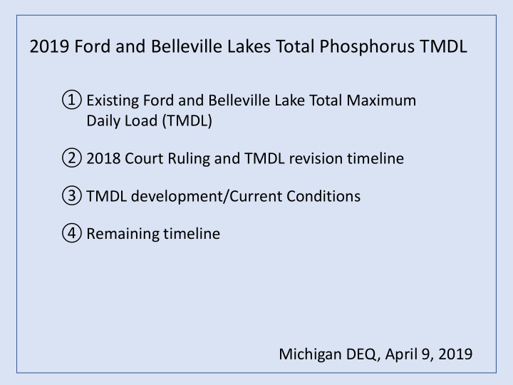 2019 ford and belleville lakes total phosphorus tmdl