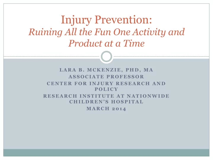 injury prevention
