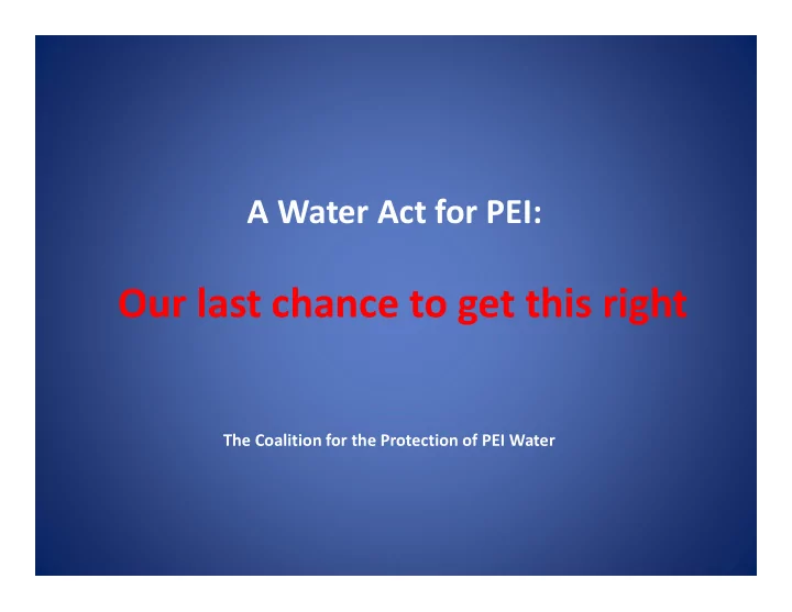 our last chance to get this right
