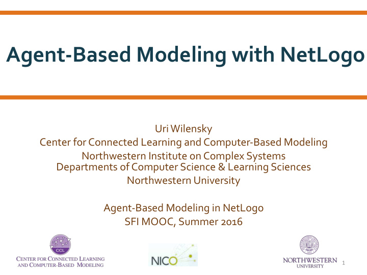 agent based modeling with netlogo