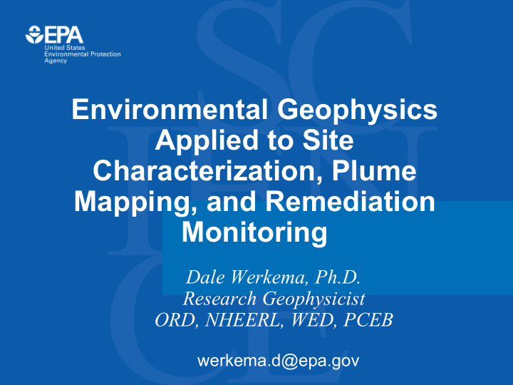 environmental geophysics applied to site characterization