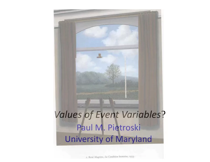 values of event variables
