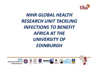 TIBA  Sudan  Ghana  Kenya  Uganda  Tanzania  Rwanda  Zimbabwe  Botswana  South Africa NIHR GLOBAL