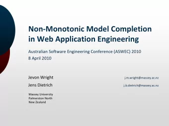 Non-Monotonic Model Completion  in Web Application Engineering  Australian Software Engineering
