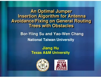 An Optimal Jumper  An Optimal Jumper  Insertion Algorithm for Antenna  Insertion Algorithm for