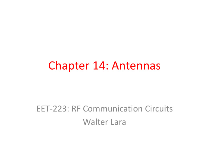 chapter 14 antennas