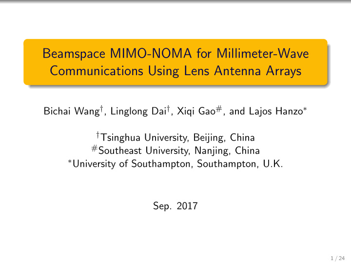 beamspace mimo noma for millimeter wave communications