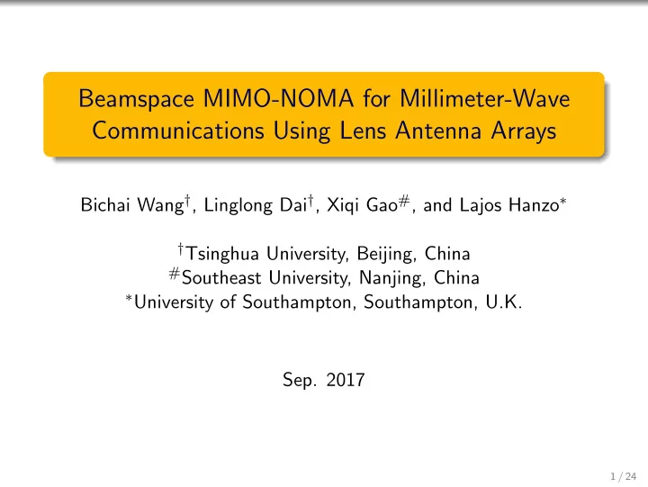 beamspace mimo noma for millimeter wave communications