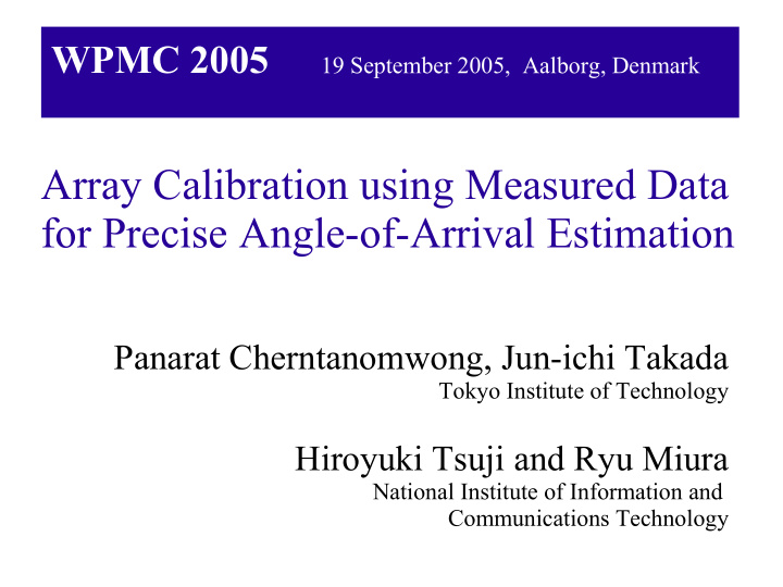 array calibration using measured data for precise angle