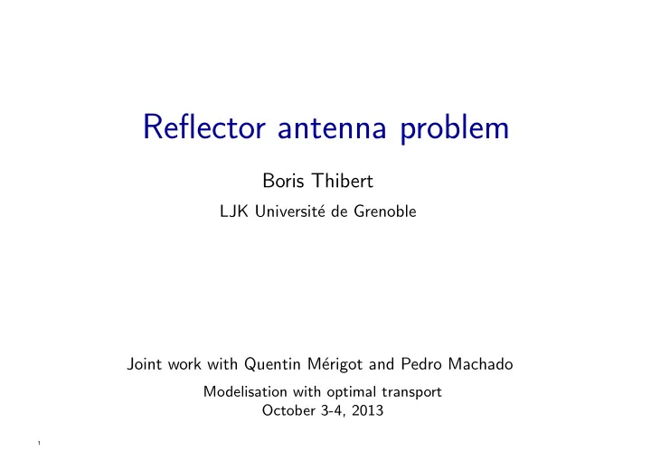 reflector antenna problem