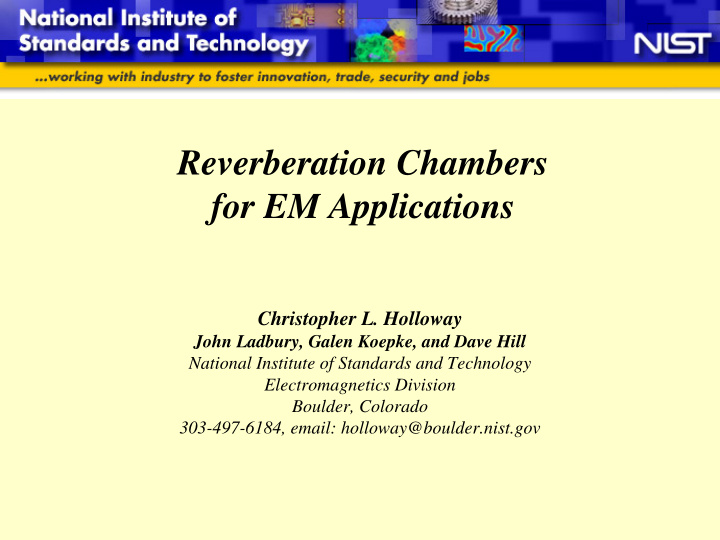 reverberation chambers for em applications