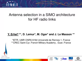 for HF radio links Y. Erhel* , **, D. Lemur*, M. Oger* and J. Le Masson **  *IETR, UMR CNRS 6164