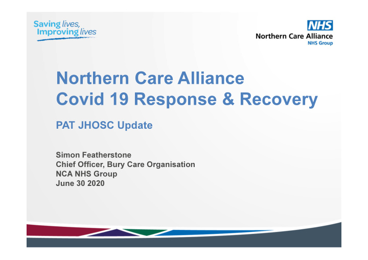 northern care alliance covid 19 response recovery