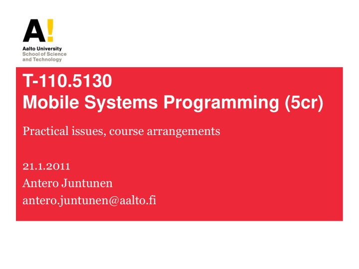 t 110 5130 mobile systems programming 5cr